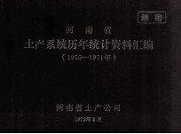 河南省土产系统历年统计资料汇编 1950-1971年